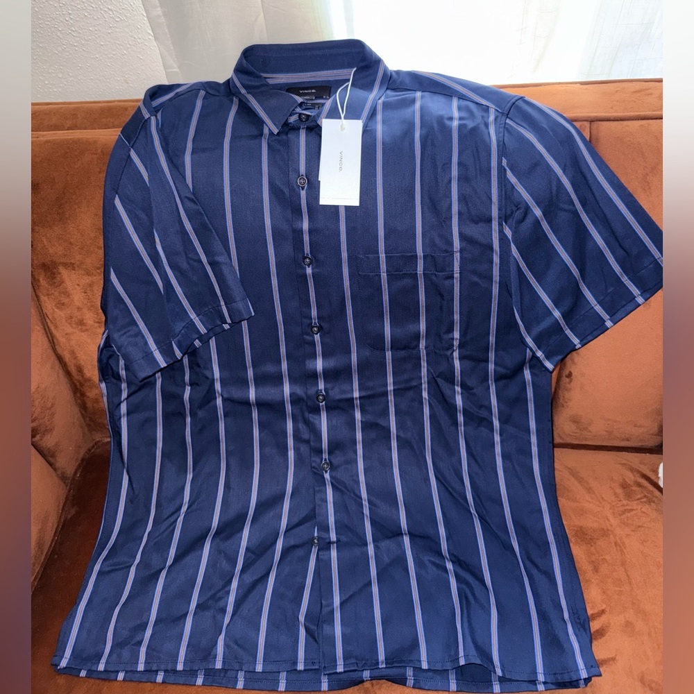 Vince Pacifica Stripe Short Sleeve Shirt